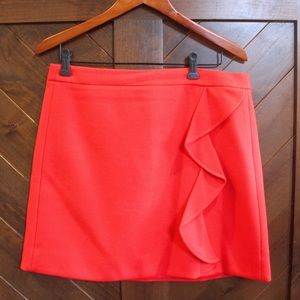 J Crew Ruffle mini skirt in double-serge wool , 12